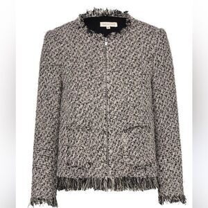 Rebecca Taylor Fringe Tweed Classic Blazer Jacket